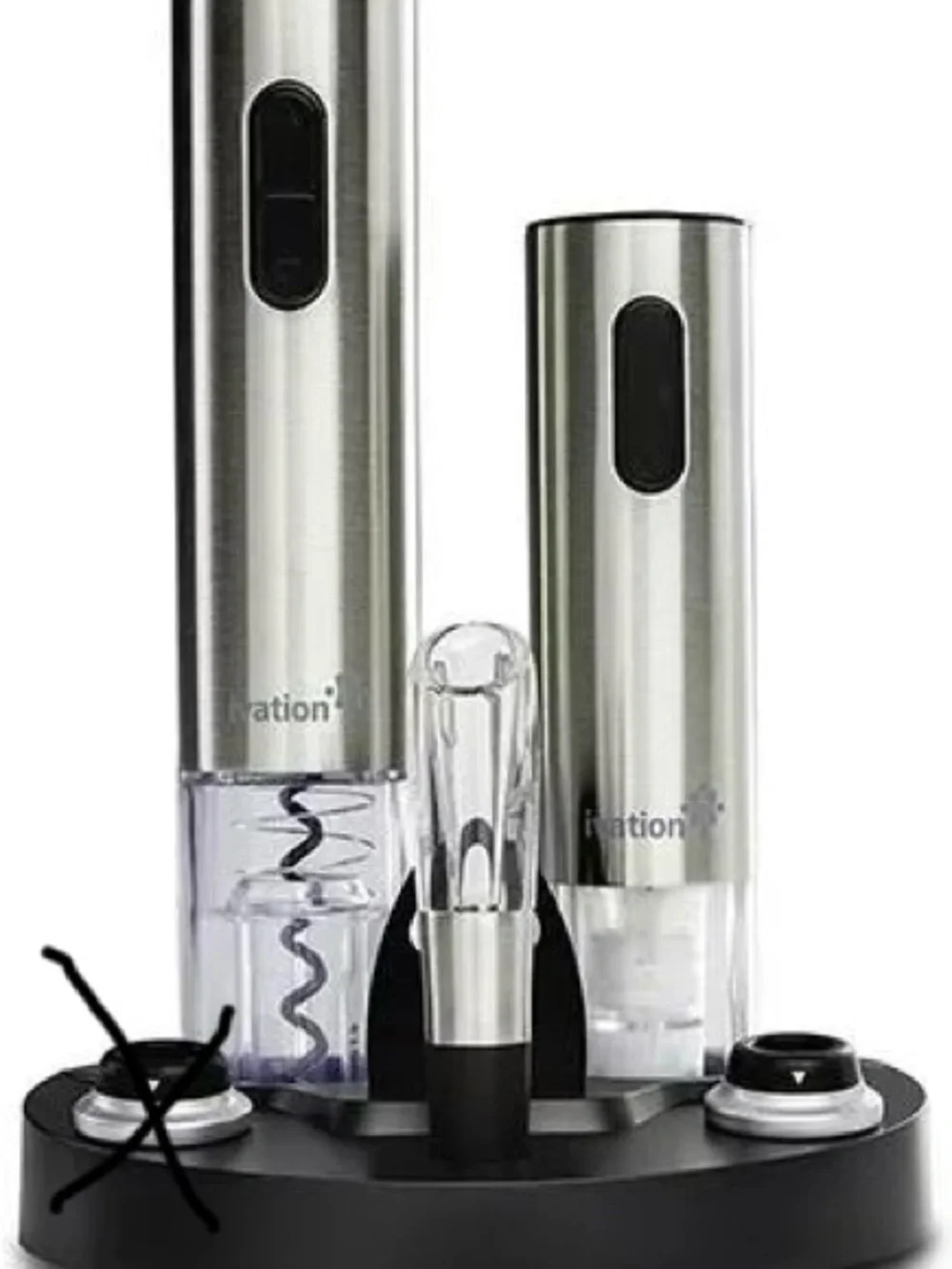 Stainless Steel Electric Wine Opener & Accessories Set - Silver